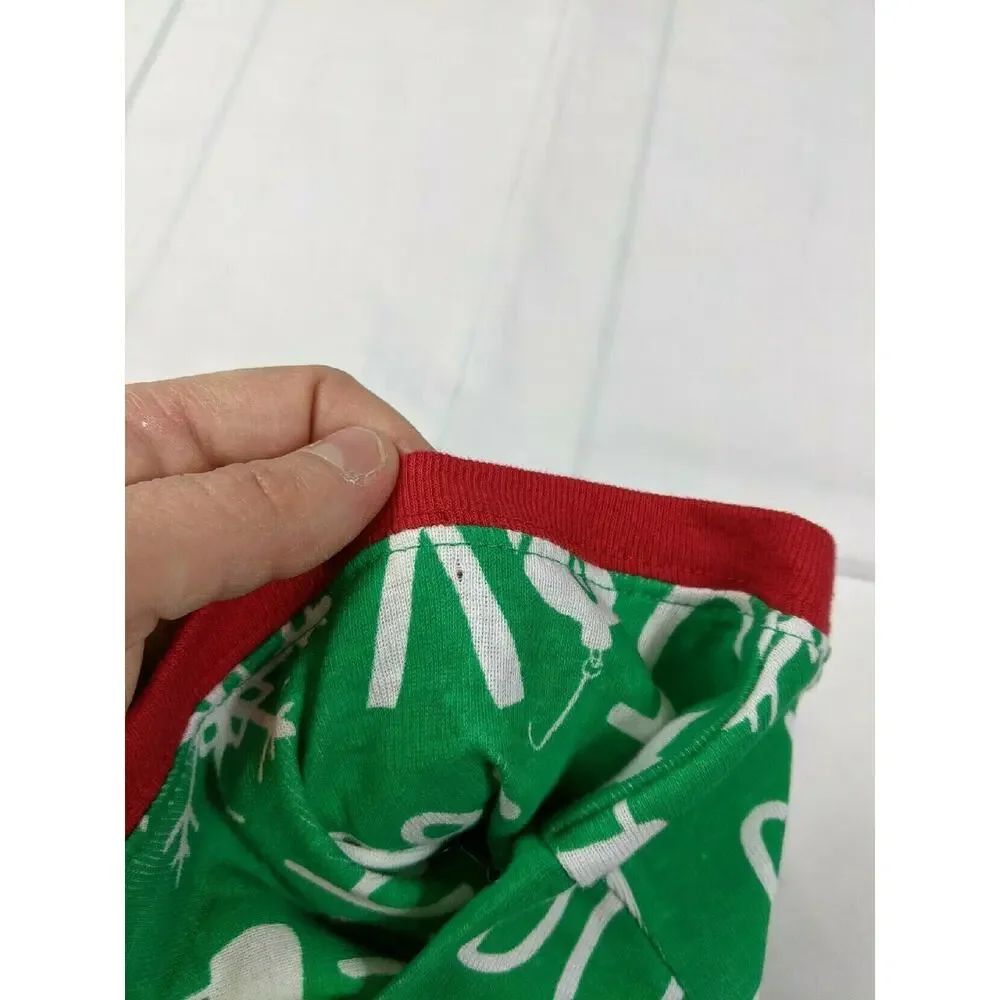 Carter's Green White & Red Holiday Words Pajamas Size 24 Months